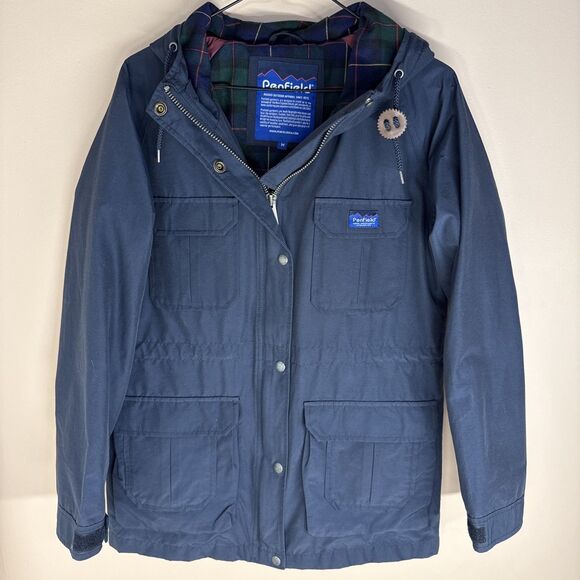 Penfield Jackets & Blazers - Penfield Women's Rain Jacket Coat Navy Blue Canvas Hooded Medium Water Resistant